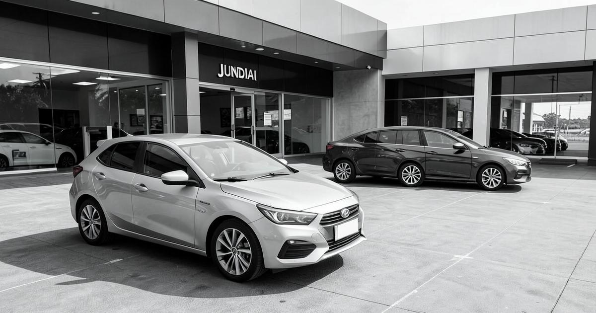 Carros usados em uma revenda de veículos em Jundiaí